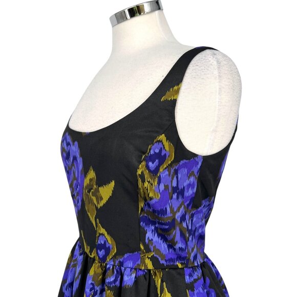 Becky & Max Fit and Flare Black Floral Print Sleeveless Scoop Neck Dress Size 6 - Picture 6 of 13
